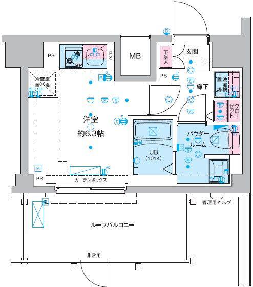 GENOVIA西千葉II(ワンルーム/15階)の間取り写真