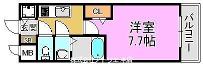 S-RESIDENCE高井田CENTRAL(1K/4階)の間取り写真