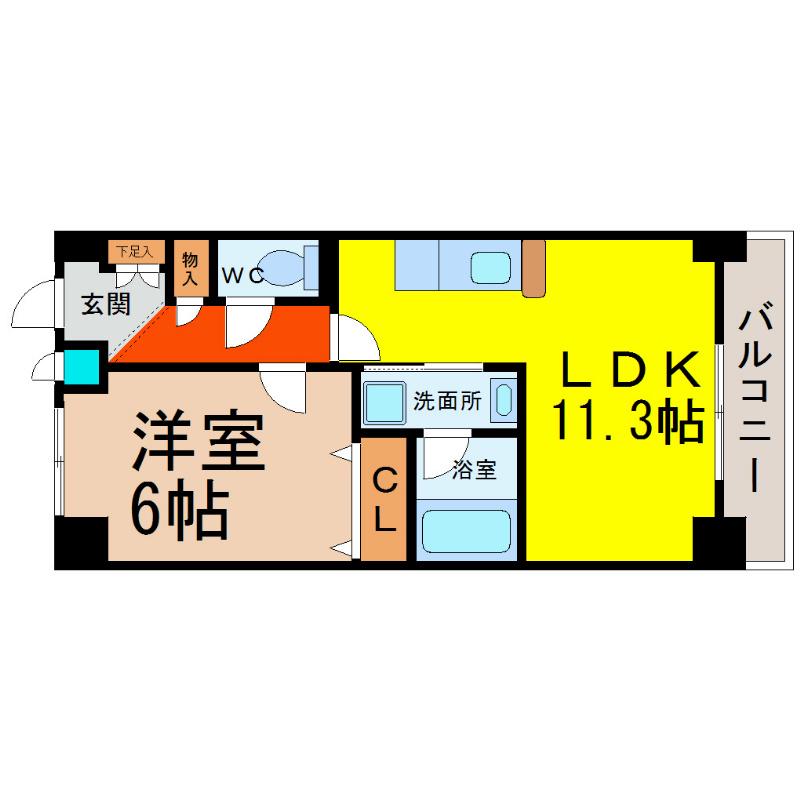 ST PLAZA イースト(1LDK/3階)の間取り写真
