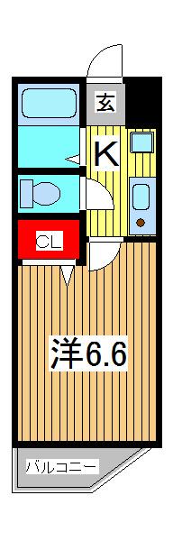 アクシーズグランデ蕨III(1K/3階)の間取り写真