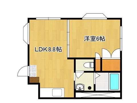 コーポ双葉2(1LDK/1階)の間取り写真