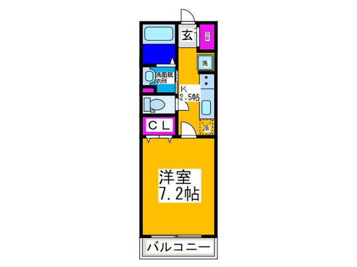 シャロルエヌ(1K/2階)の間取り写真