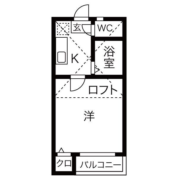 LIBERTY COURT(1K/2階)の間取り写真