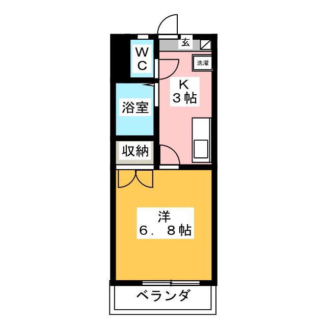 オークランドY・K(1K/3階)の間取り写真