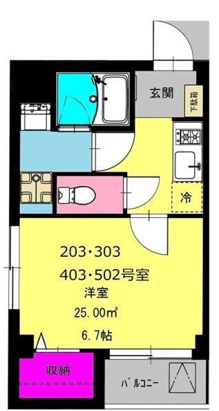 BCASA TOKIO(1K/2階)の間取り写真