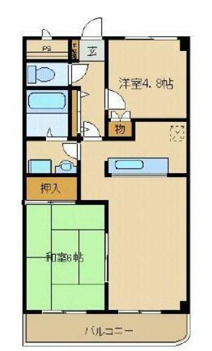 グランチェスタⅡ(2LDK/1階)の間取り写真