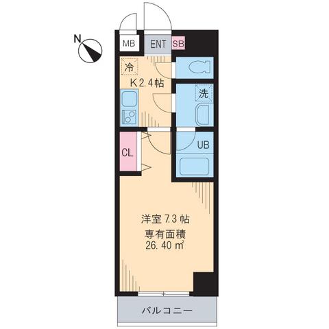 グレイスみかど(1K/6階)の間取り写真