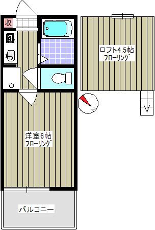 カーザ志木(1K/1階)の間取り写真