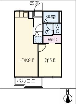 タウニー成田(1LDK/1階)の間取り写真
