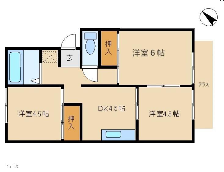 ビレッジハイツ(3K/1階)の間取り写真