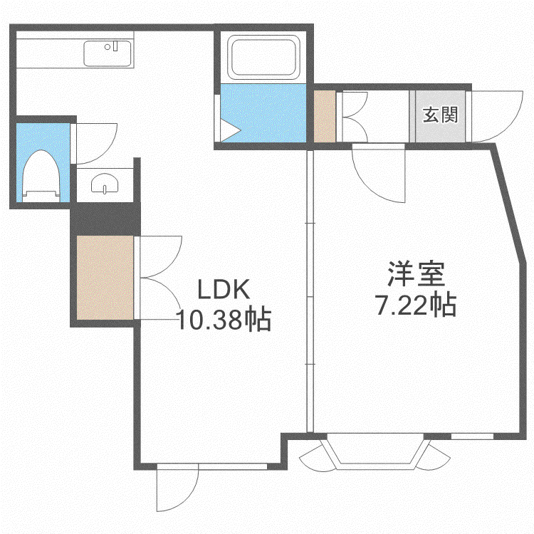 ラフェスタ(1LDK/2階)の間取り写真