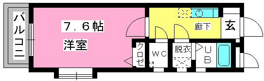 コンフォール井尻(1K/3階)の間取り写真
