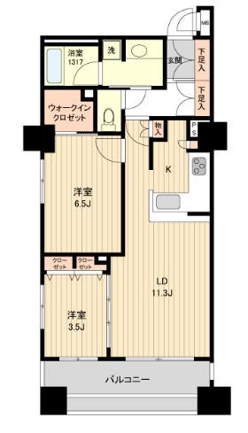 HF銀座レジデンスイースト/HF銀座レジデンスイースト(2LDK/8階)の間取り写真