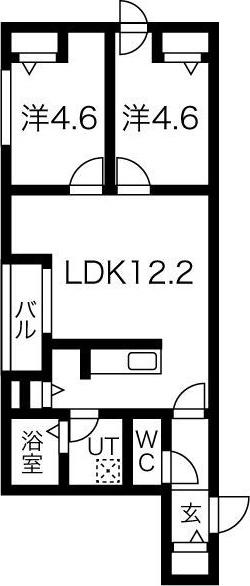 SERAM白石(2LDK/2階)の間取り写真