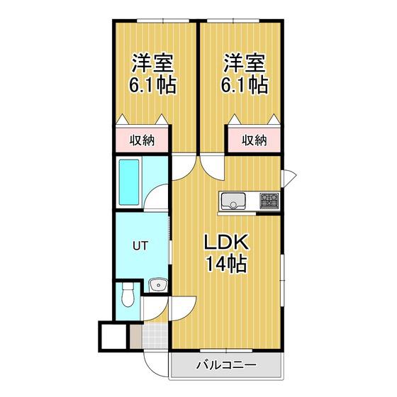 モンレーヴ(2LDK/1階)の間取り写真