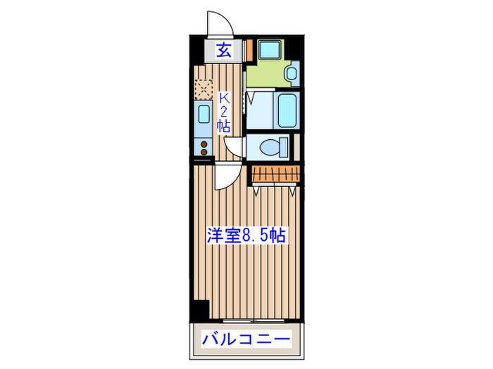 ベルフィオーレ二日町(1K/3階)の間取り写真