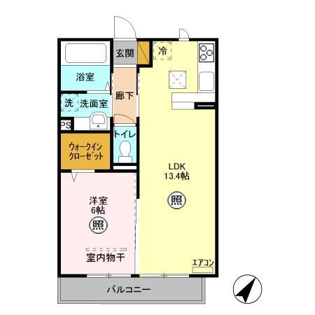 本郷の杜マルン(1LDK/1階)の間取り写真