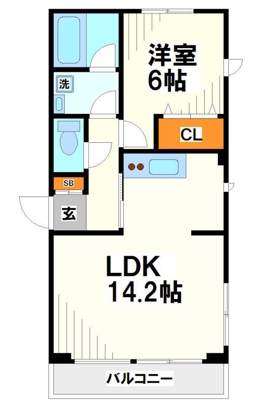 エーケーヒルズ(1LDK/3階)の間取り写真