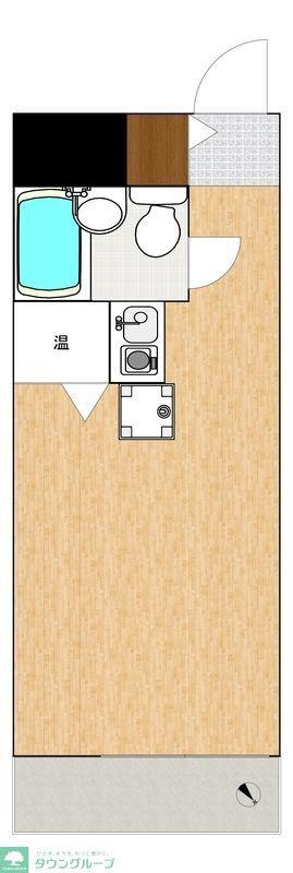 プレジデントハイツ五反田(ワンルーム/2階)の間取り写真
