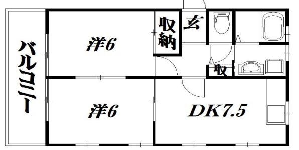 レナード静和(2DK/2階)の間取り写真
