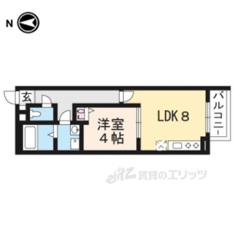 RADIUS(1DK/2階)の間取り写真