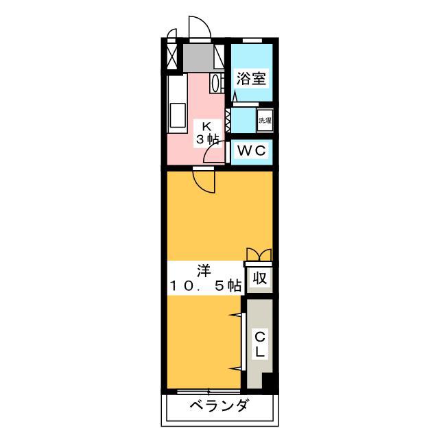 シャトレ糸貫(1K/4階)の間取り写真