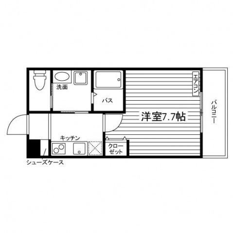 シャトレカルム一乗寺(1K/1階)の間取り写真