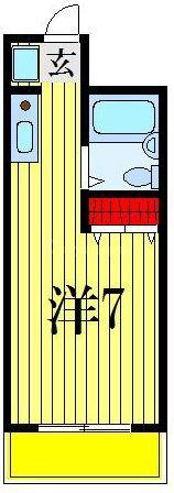 リュミエ南行徳(ワンルーム/2階)の間取り写真