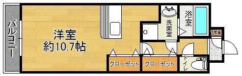 コスモス大里(ワンルーム/3階)の間取り写真