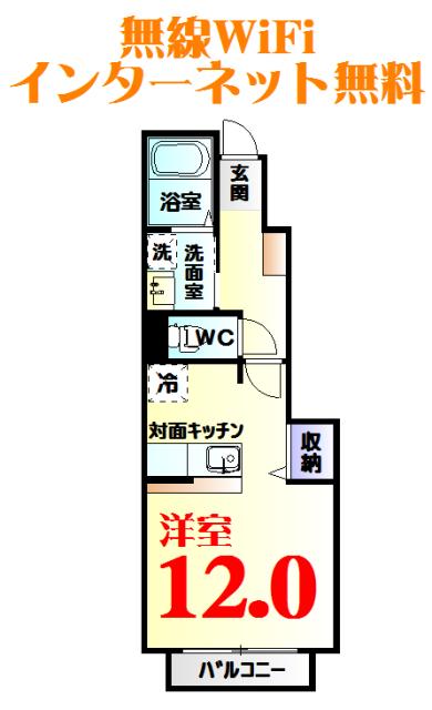 PLUMERIAB(ワンルーム/1階)の間取り写真