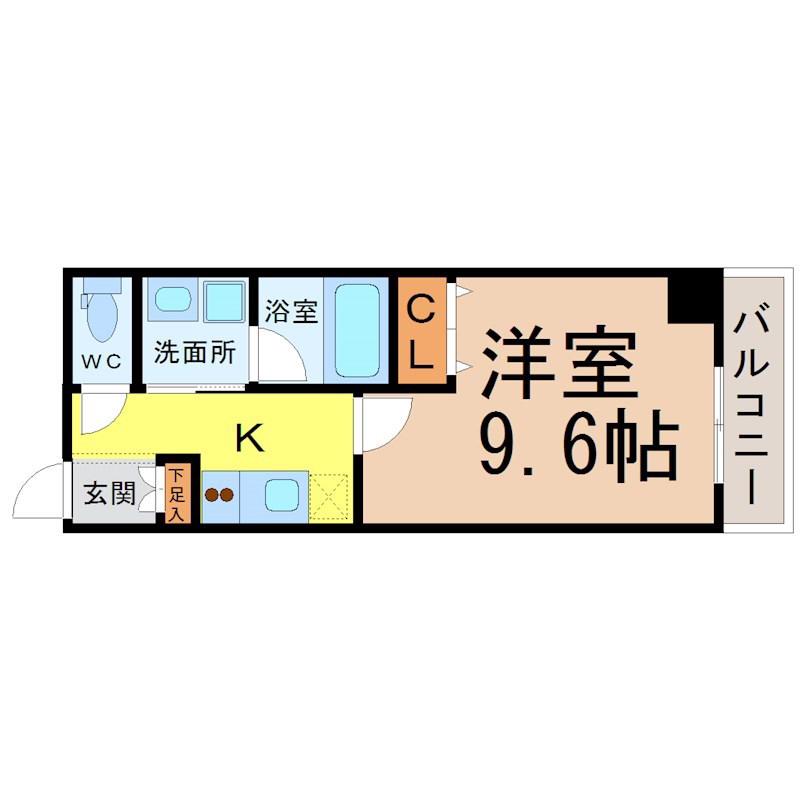 第15フクマルビル(1K/12階)の間取り写真