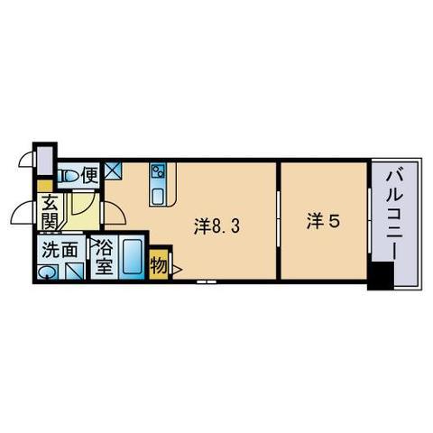 リバティ平尾(1LDK/7階)の間取り写真