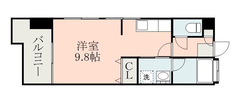甲南ハイツ(ワンルーム/5階)の間取り写真