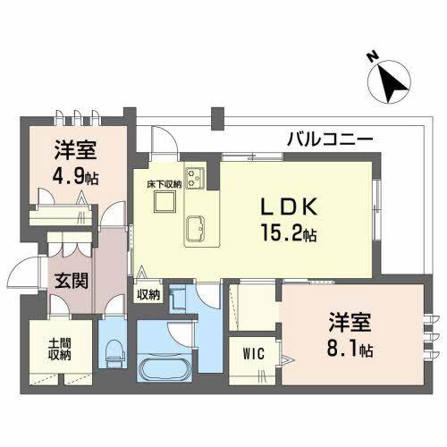 VIVACE(2LDK/1階)の間取り写真