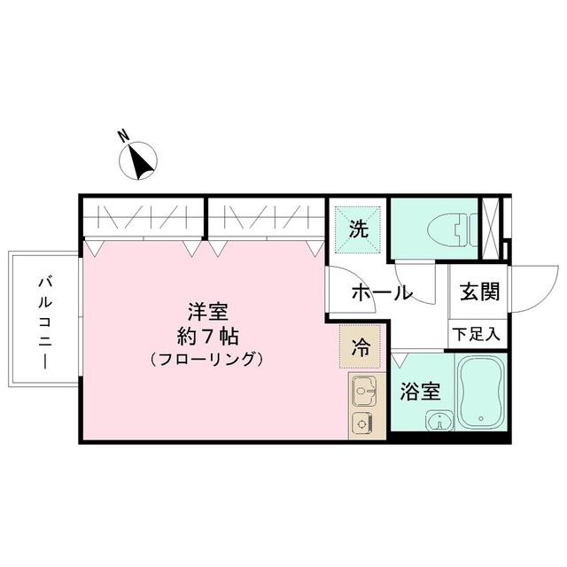 アメニティK(ワンルーム/1階)の間取り写真