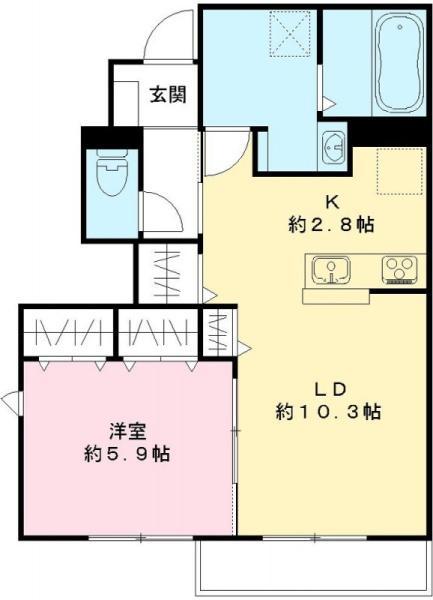 STS吉地(1LDK/1階)の間取り写真