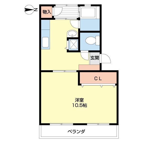 東和コーポラス(1DK/2階)の間取り写真