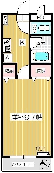 片倉マンション(1K/3階)の間取り写真