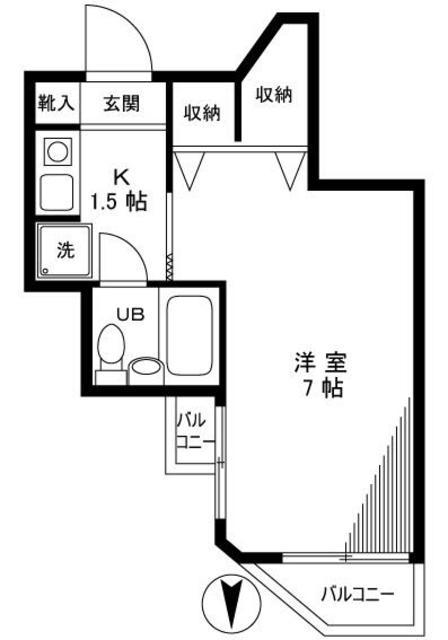 トップ北千住(1K/2階)の間取り写真