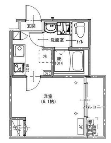 KEIAI RESIDENCE 北上尾IV(1K/2階)の間取り写真