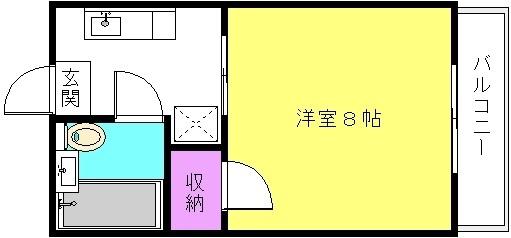 エクセルI(1K/2階)の間取り写真