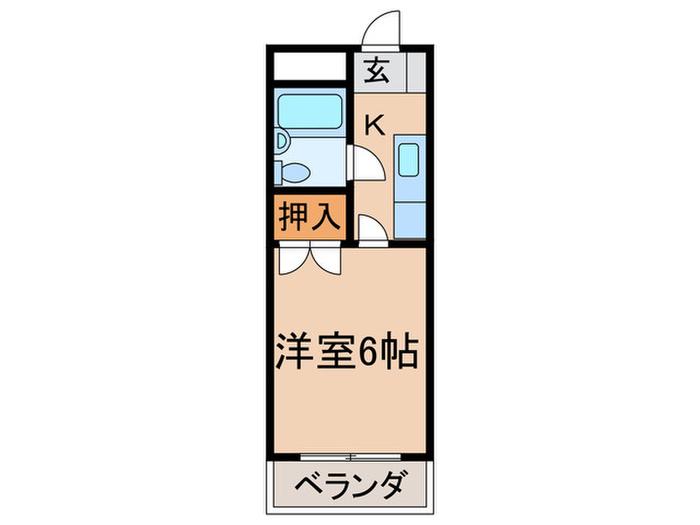 アーバンハイム府中(1K/1階)の間取り写真