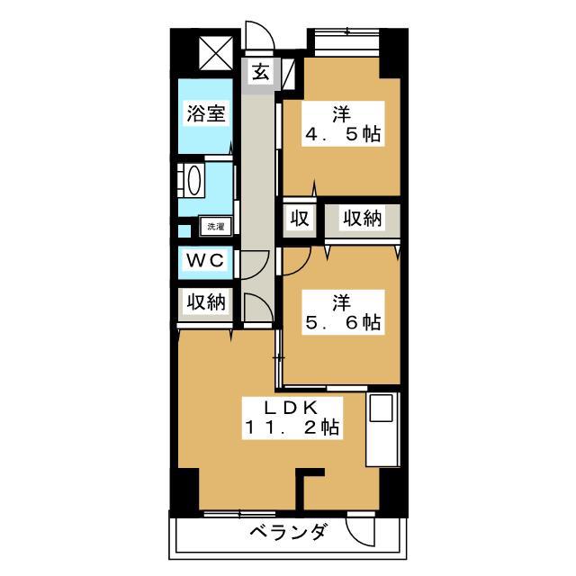 オークレスト東堀切(2LDK/3階)の間取り写真