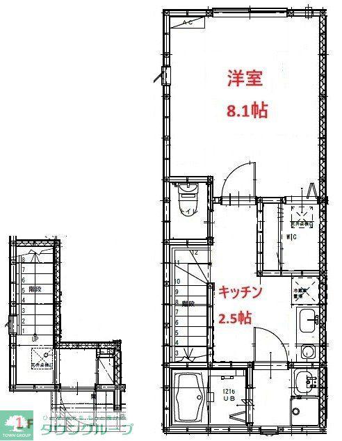 LUPINUS浦和(1K/2階)の間取り写真
