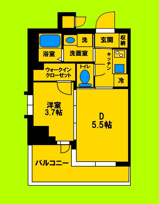 ファーストフィオーレ江坂垂水町2(1DK/2階)の間取り写真