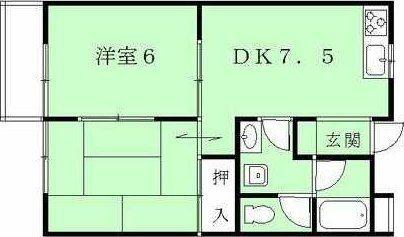パストラルシオンB(2DK/2階)の間取り写真