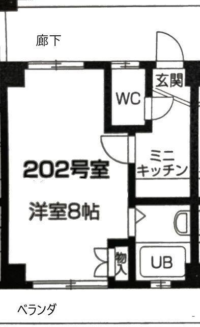 池袋エミネンスマンション(1K/2階)の間取り写真