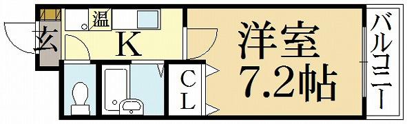 ハイツグリーンハーモニーII(1K/2階)の間取り写真
