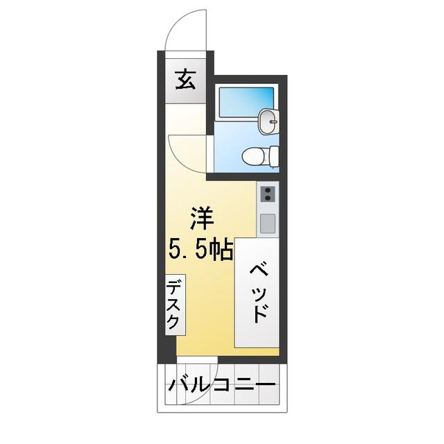 TOPROOM品川(ワンルーム/3階)の間取り写真