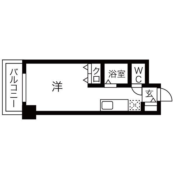 メゾンクレスト元町(ワンルーム/1階)の間取り写真